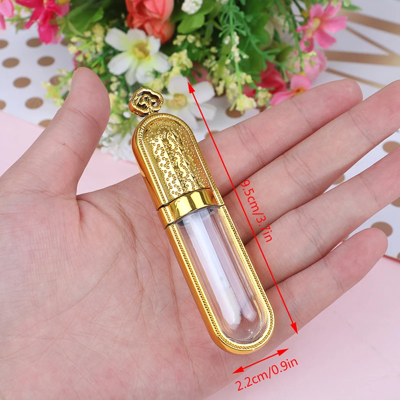 8ml Empty Lip Gloss Tube Transparent Bottle Lip Balm Container With Crown Lid Refillable DIY Eyelash Growth Cosmetic Tool