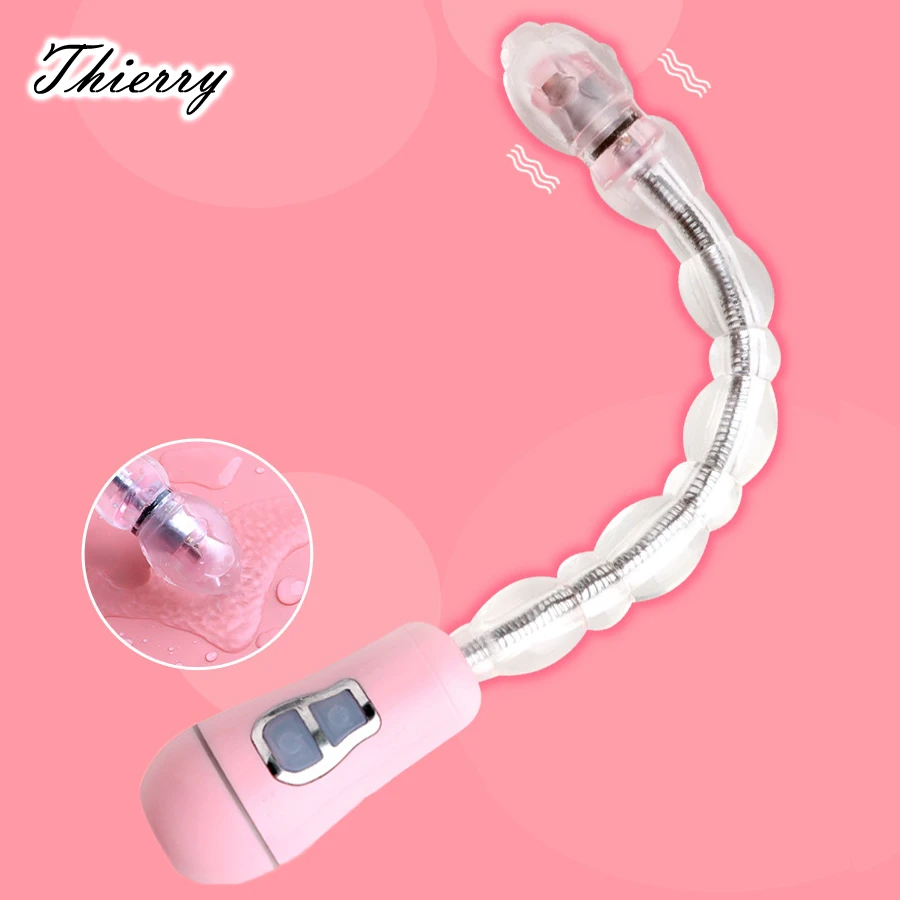 Thierry Flexible Vibrating Anal Bead, Muti-speed Anal Plug Female Masturbation Unisex Butt Pull Bead Prostate Vibrator Sex Toys