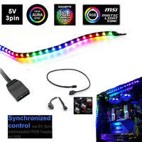 Addressable PC Digital LED Strips Kit Rainbow PC Case for 5V 3pin ARGB Header Asus Aura Sync Gigabyte RGB Fusion MSI Mystic
