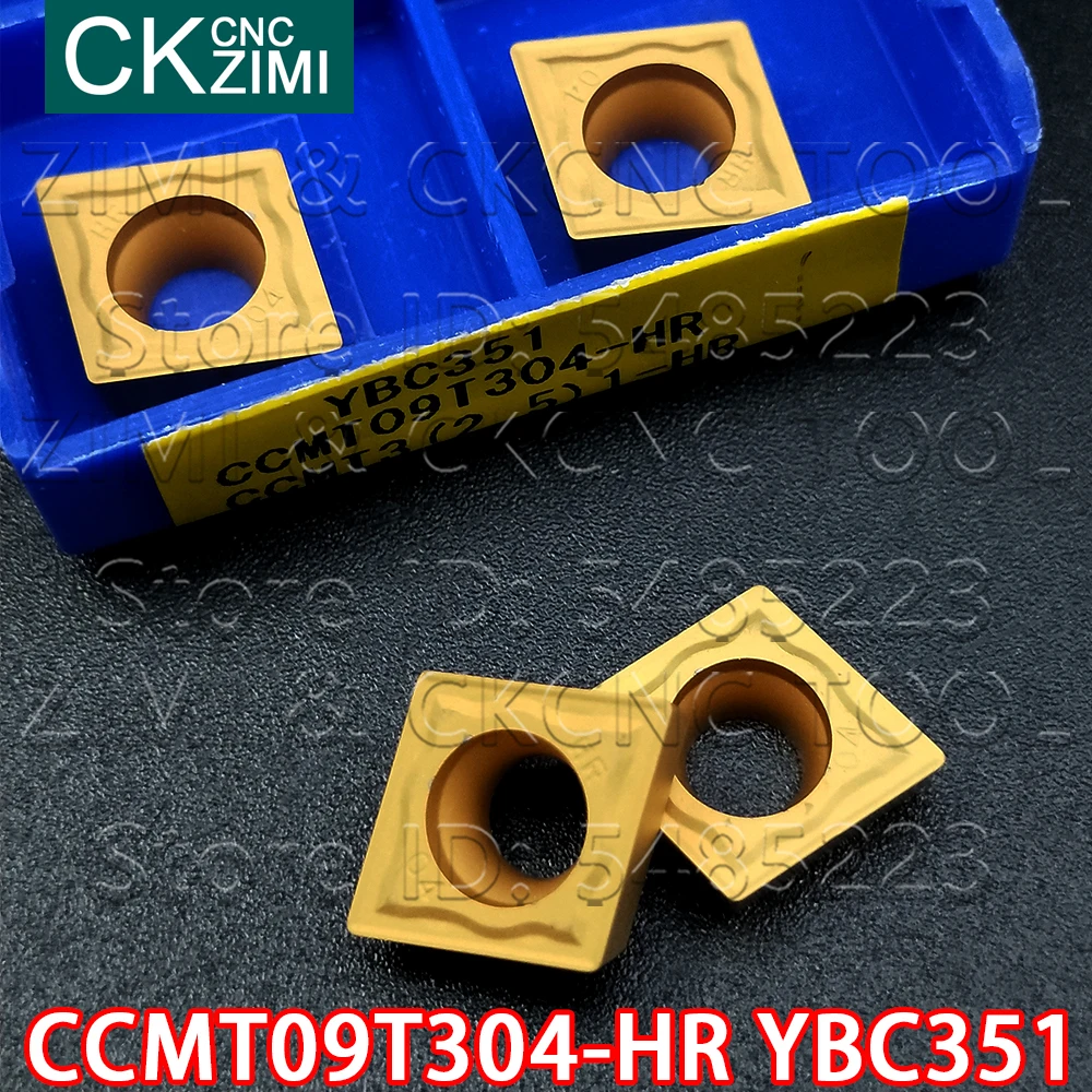 CCMT09T304-HR 카바이드 인서트 커터 선반 목재 선반 공구 YBC351 CCMT32.15-HR YBC351 CCMT CNC 밀링 인서트 공구
