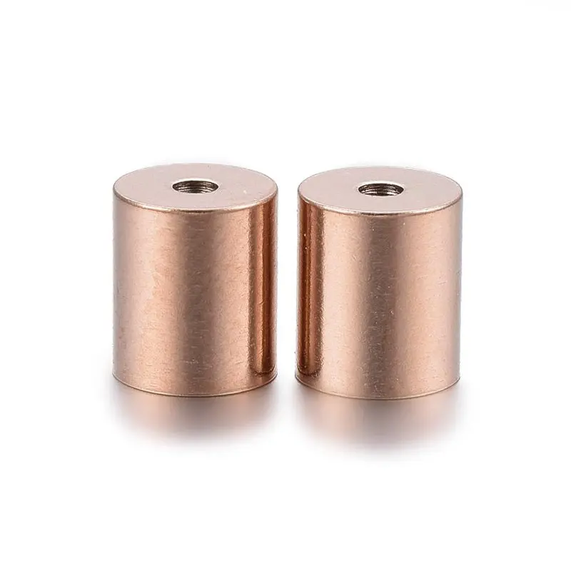 100pc 304 Stainless Steel Column Cord Ends Caps 3/4/5/6mm For DIY Bracelet Necklace Jewelry End Connector Accessories