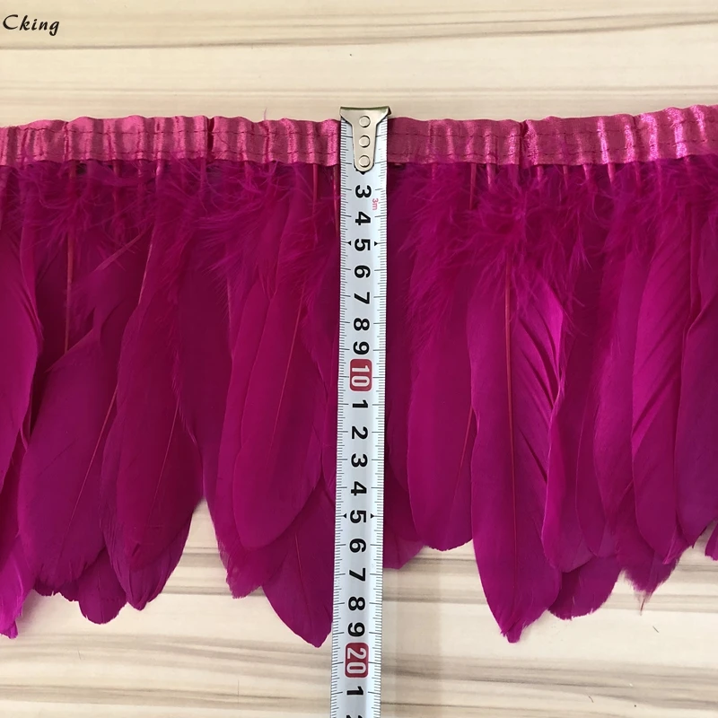 White Black Hot Pink Swan Goose Feather Trims fringes ribbon on Boas Tape Used For Cloth accessories Free Shipping 6-8 Inches