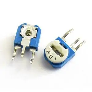 

Vertical Small blue white 065 adjustable resistor type trimmer 100R 200R 500R 1K 2K 5K 10K 20K 50K 100K 200K 500K 1M--100P