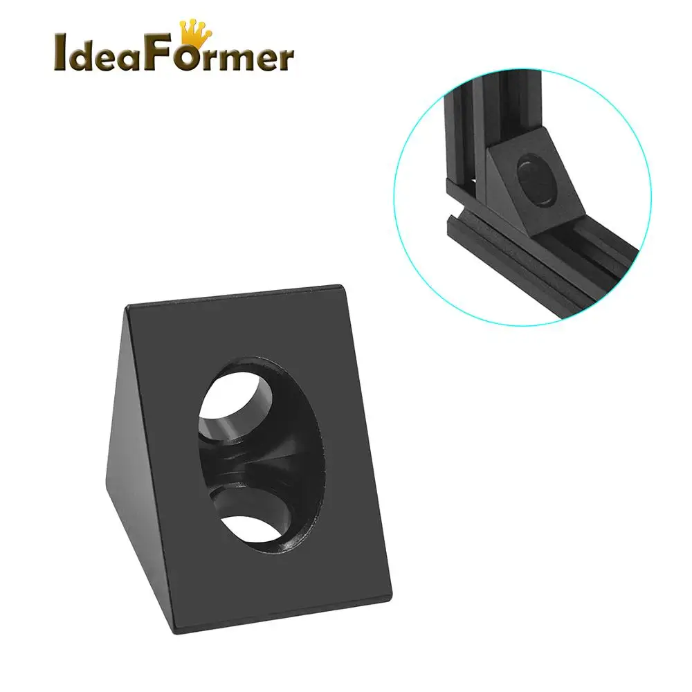 

2/4pcs/lot V-slot Black Angle Corner Connector 90 degree Angle Bracket for openbuilds CNC mill 3D printer DIY parts