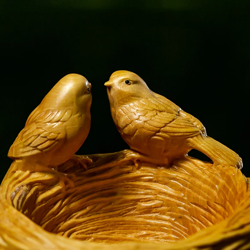 

Шкатулка для ювелирных изделий ручной работы в виде птичьего гнезда-изысканный деревянный сувенир, идеально подходит для домашнего декора и уникального подарка