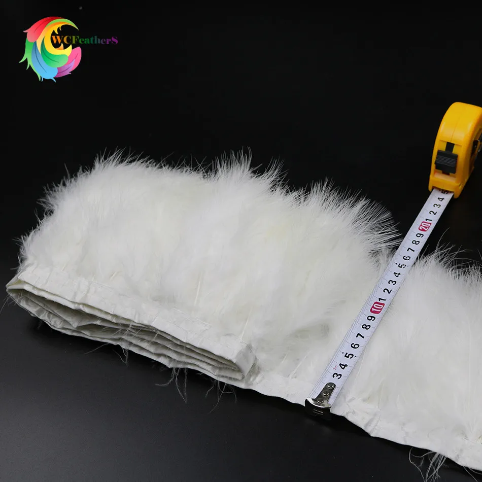 2yards/lot Weiß fluffy marabou Trim Höhe 6-8 zoll federn Band für Kleidung Nähen Hochzeit kleid Dekoration