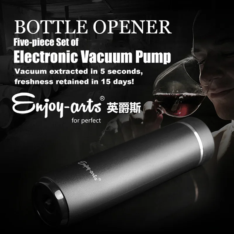 5in1 electric vacuum wine stopper wine save vacuum pump with wine bottle stopper bar accessories set