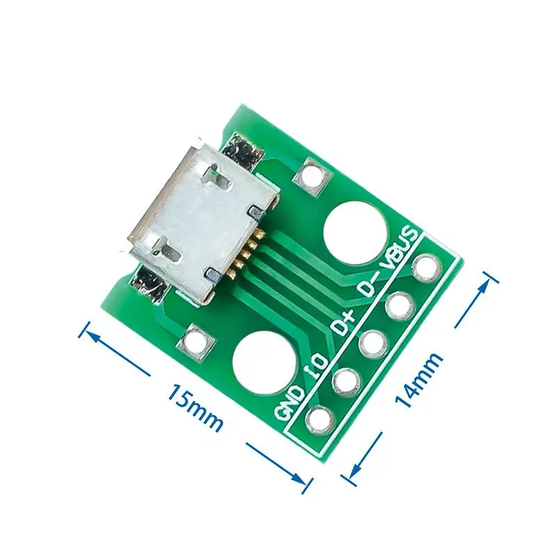 10 pièces de MICRO USB à Dip 600 prise Type B Mike 5p SMD à carte adaptateur en ligne soudée 600 PCB USB-01 SMT