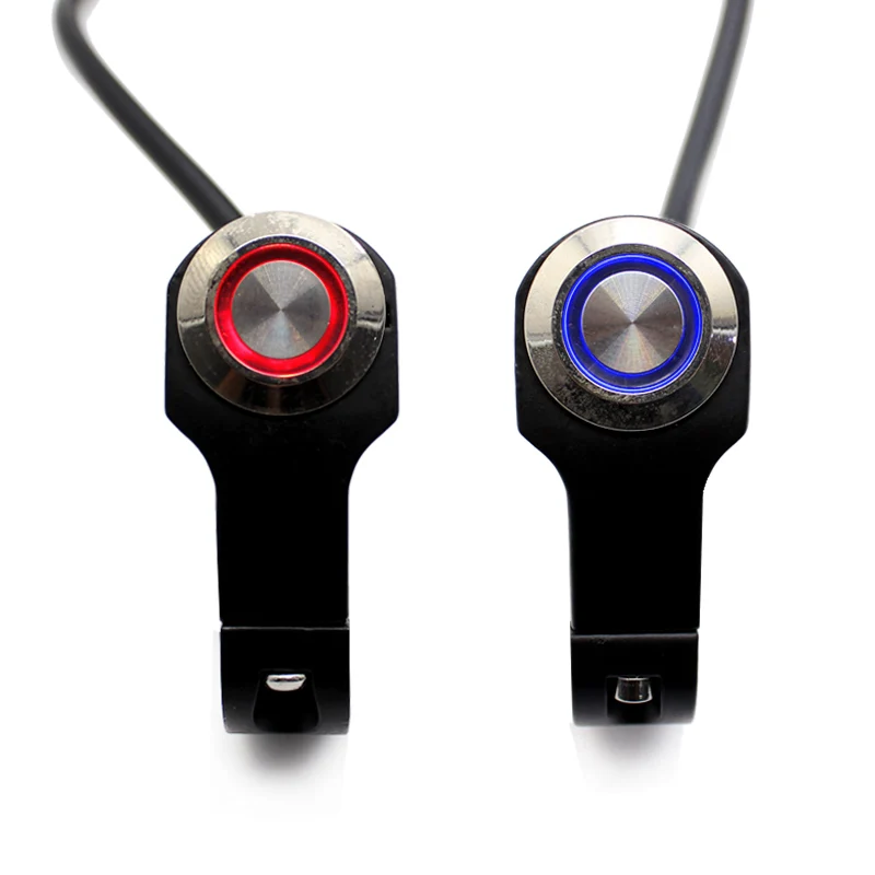 

For luminum 22mm Motorcycle Switches ATV Scooter Handlebar Headlamp Hazard Fog Light Switch ON-OFF Manual-return Button LED