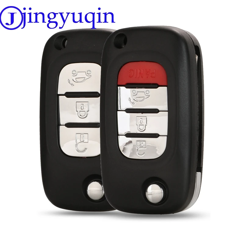 jingyuqin 3/4 Buttons Remote Car Key Shell Case Cover Fob for Mercedes Benz Smart Fortwo 453 Forfour 2015 2016 2017 Folding Key