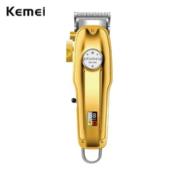Kemei 1986 tondeuse cheveux professionnelle pour coiffeur et barbier rasoir électrique sans fil avec écran Lcd et port USB pour hommes tondeuse barbe rasoir electrique homme coiffure tagliacapelli
