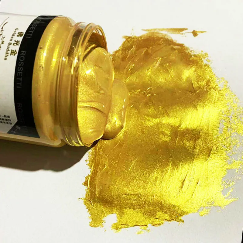 300ml Golden Acrylic Paint Buddha Statue High-end Outdoor  Waterproof Gold  Paint Glitter Paint DIY Painted Acrylic Paint