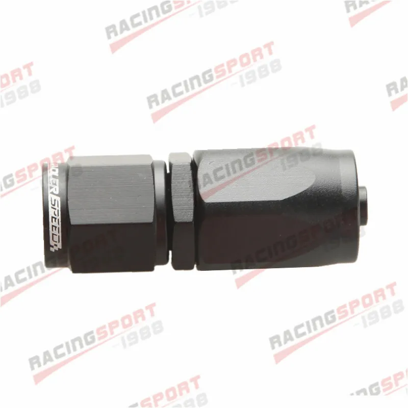 6AN AN-6 AN6 Straight 0°/45°/90°/180° Degree Swivel Oil Fuel Line Hose End Fitting Adaptor BLACK