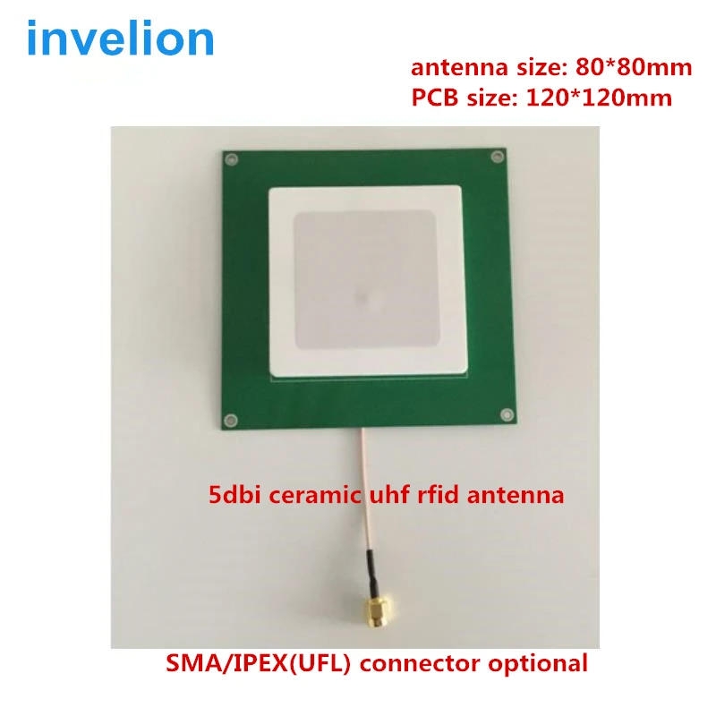 

120*120MM 5dbi RFID UHF ceramic antenna sma/ipex connector 865mhz 915mhz for uhf rfid reader read/write module external antenna