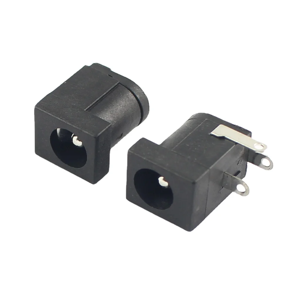 10pcs DC005 DC Power Jack Outlet 3 Pin Feet DC-005 5.5*2.0mm 5.5*2.5mm Female Round Hole Supply Socket Connector