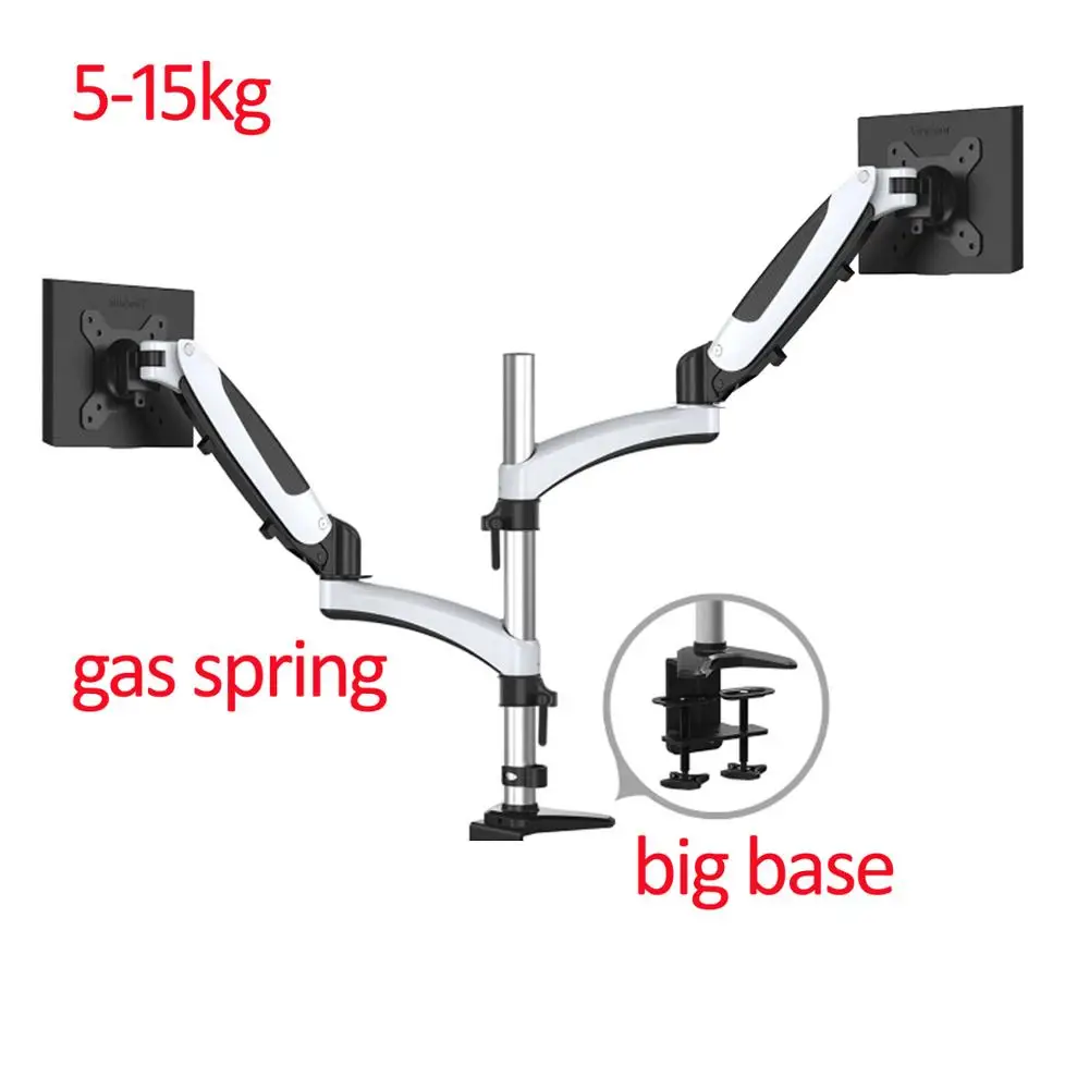 

DL-GST112 Desktop17-27" grommet clamp base LCD LED Monitor Holder Arm Gas Spring Full Motion TV Mount Loading 5-15KGKgs