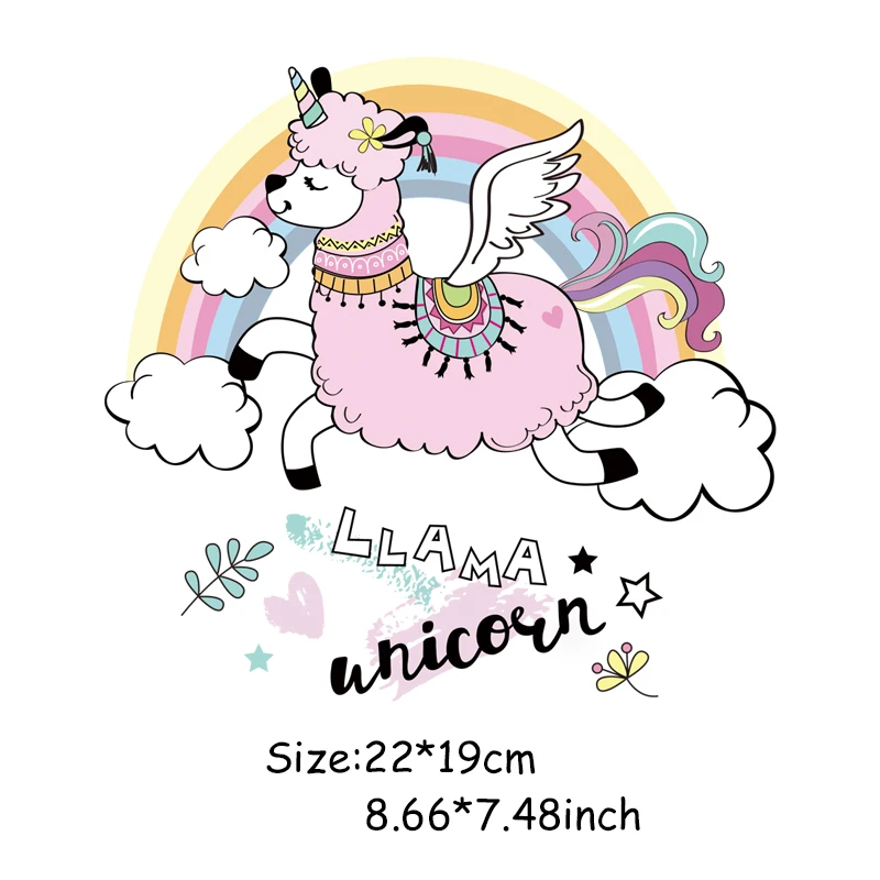 New Unicorn Rainbow Applique patch per bambini vestiti facili da indossare lavabili a livello di trasferimento di calore ferro su Patche in vinile adesivo