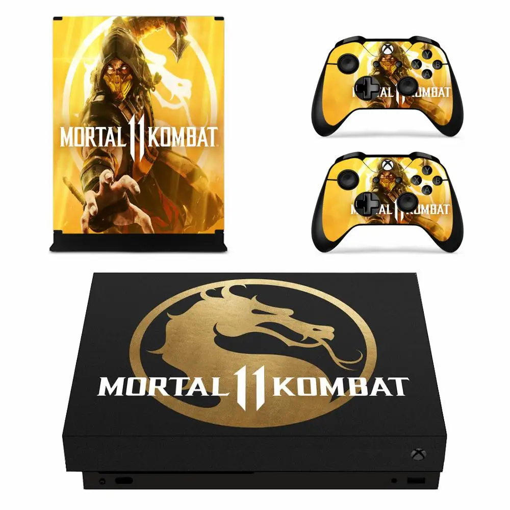 Mortal Kombat Dragon Full Cover Skin Console & Controller Decal Stickers for Xbox One X Skin Stickers Vinyl