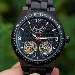 BOBO BIRD Mechanical Watch Men Top Brand Wood Automatic Watches Reloj Hombre Timepiece Customize Mens Wristwatch Dropshipping