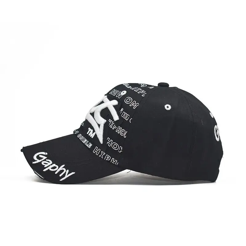 Letnia męska czapka z daszkiem modna wyszywane litery czapka typu Snapback zmiękczana bawełna w stylu Vintage Unisex Hip Hop