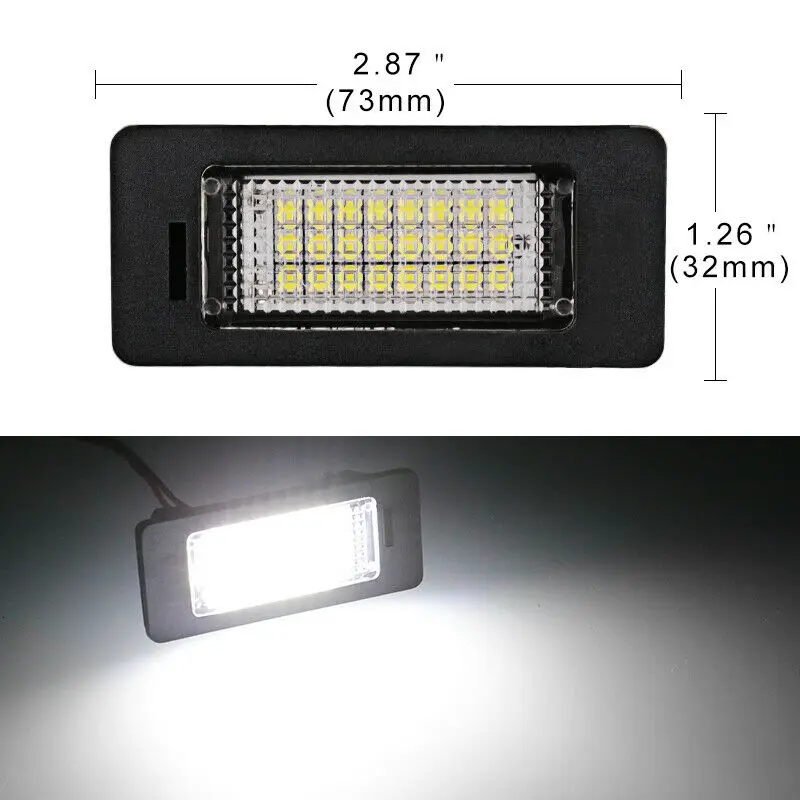 2Pcs Car No Error Canbus Led License Number Plate Lights Bulb For Audi A1 A4 B8 A6 A7 TTS 2D For VW 6000K White Auto Accessories