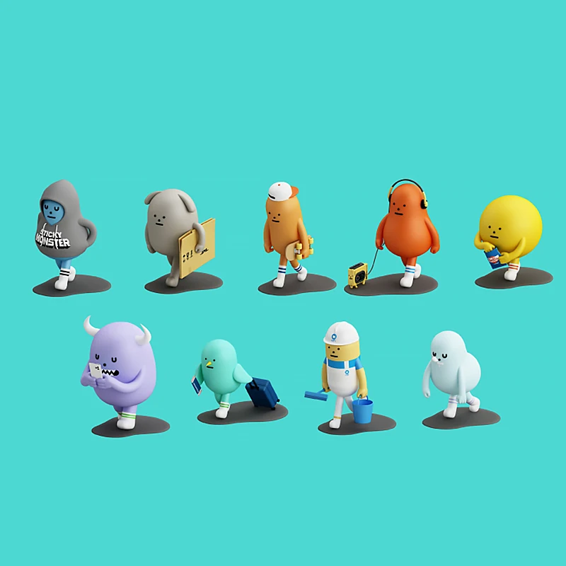 Sticky Monster Mini Figure SML Walking Series Blind Box Toys Creative Surprise Anime Model PVC Figurine Dolls Gift Decoration