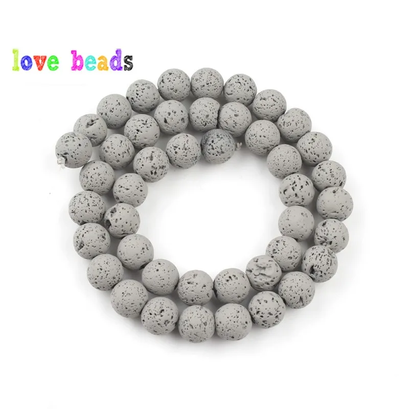 4/6/8/10mm Natural Grey Hematite Lava Stone Round Beads Spacer Loose Matte Beads For Jewelry Making Diy Bracelet Necklace 15\