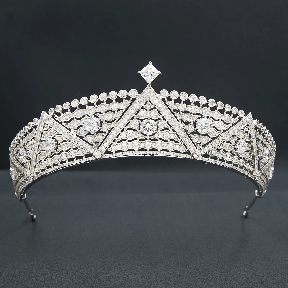 

Luxury Crystals Classic Zirconia Royal Tiara for Wedding,Crystal Princess Tiaras Diadem for Girl,Prom,Party Head Jewelry CH10365