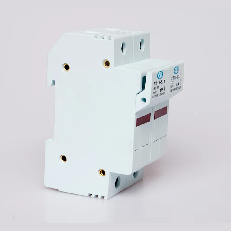 AC 1PC 2P Fuse Base 500V 63A With LED light Matching Fuse 14x51MM R016 only Fuse Base RT18-63X