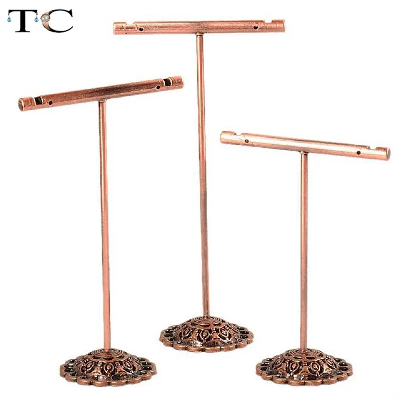 3pcs/lot Stainless Steel Tree T Bar Earrings Stand Holder Jewelry Rack Display Organizer Storage Showcase