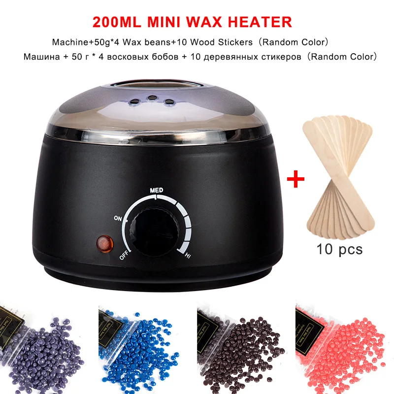 

200CC Wax Heater Warmer Hair Removal Machine Depilation For Hand Foot Body SPA Epilator Paraffin Wax Pot +Wax Beans +Wood Sticks