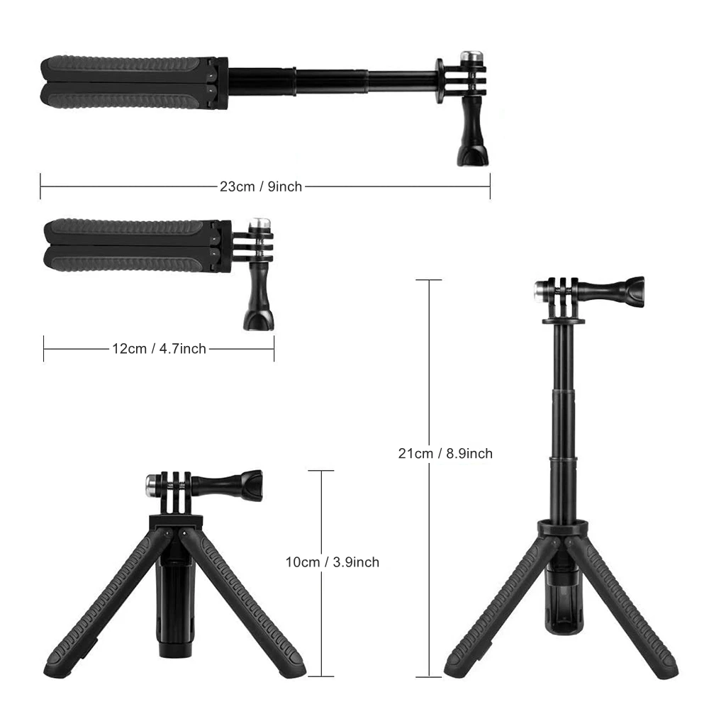 Выдвижная ручная селфи-палка для Gopro, портативный Трипод с ручкой Vlog для Gopro Hero 9 8 7 6 5 Max Hero9 DJI Osmo, Экшн-камера