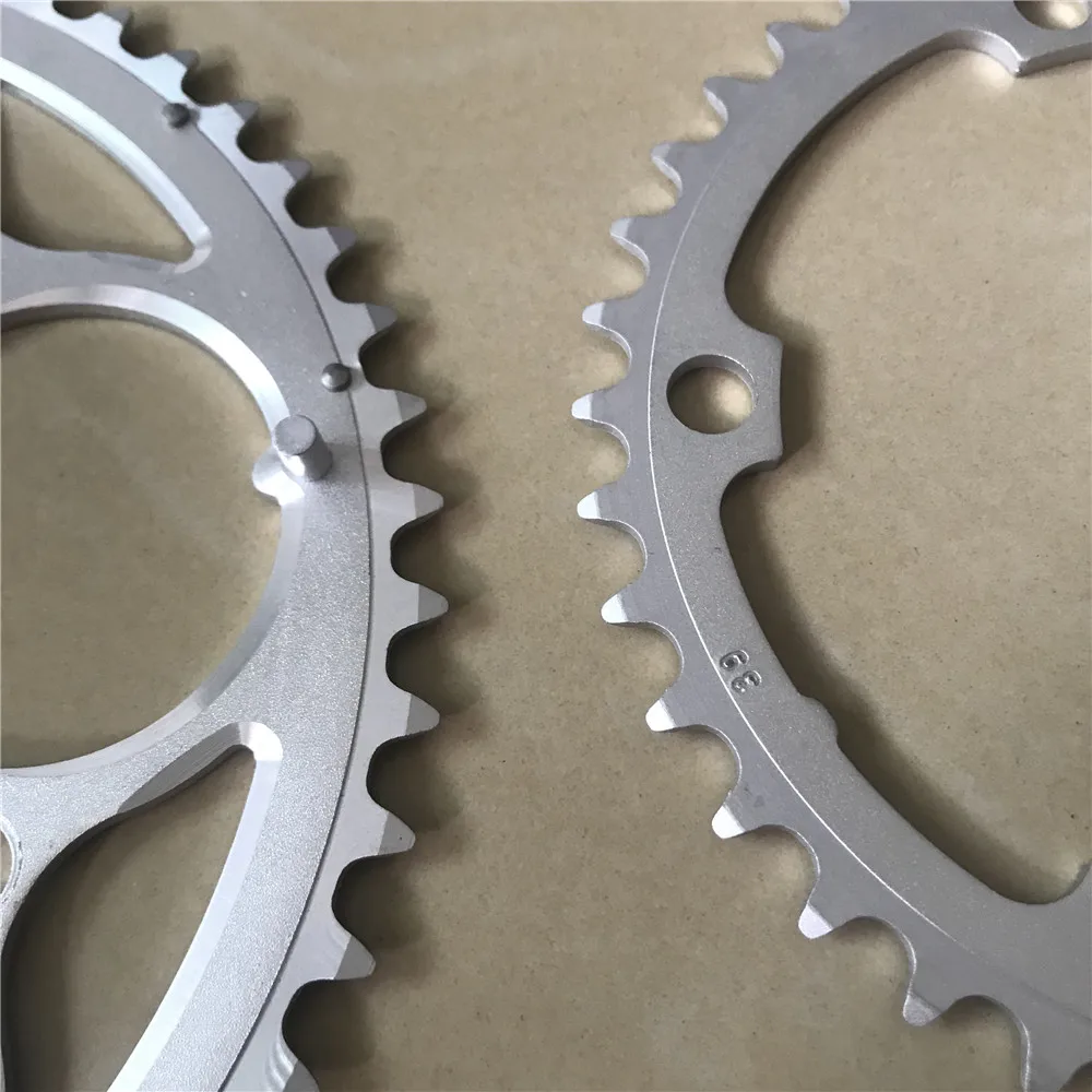 Road Bike Sprockets 130 BCD 53T 39T Double Disc Crown Chainwheel Folding Bicycle Chainring Alloy MTB Parts 7/8/9/10 Speed 3/32\