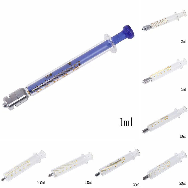 Imagem -03 - Seringa de Vidro Luer Lock Seringa de Vidro Pré-cheia ml ml ml 10 ml 20 ml 30 ml 50 ml 100ml
