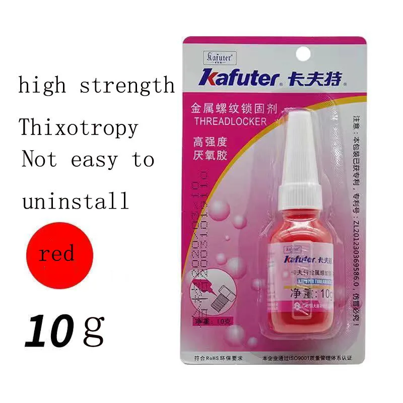 Kafuter Thread Locking Agent 10ml K-0271 Thread Red Adhesive Anaerobic Adhesive Anti Loosening Sealing Thread Locking Sealant