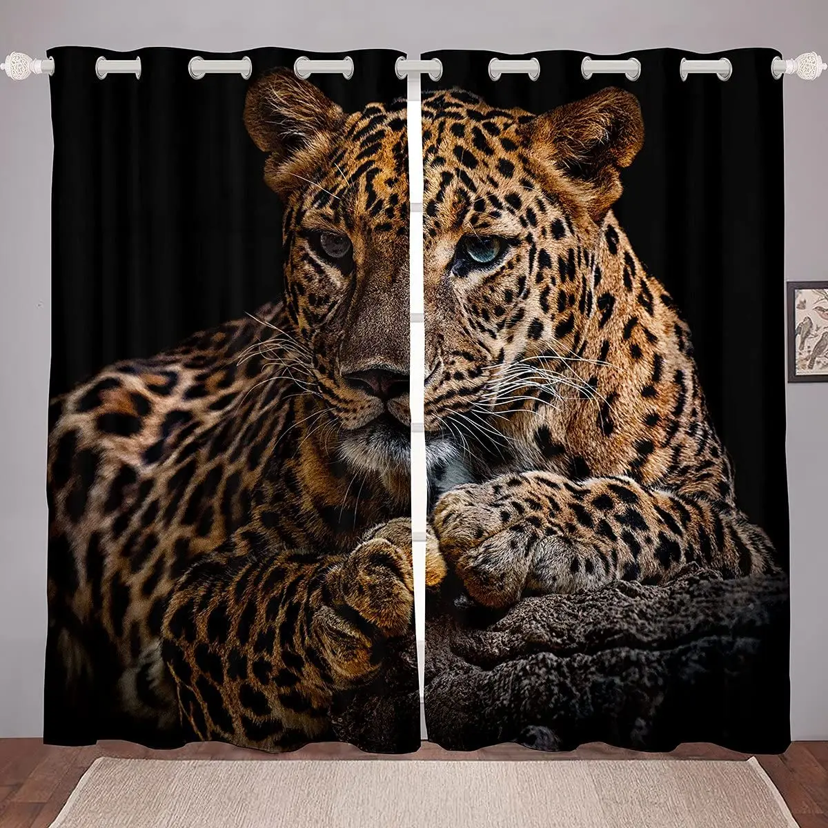 

Living Room Decoration Blackout Curtains Cheetah African Wild Animals Bedroom Living Room Luxury Curtains Can Be Short Curtains