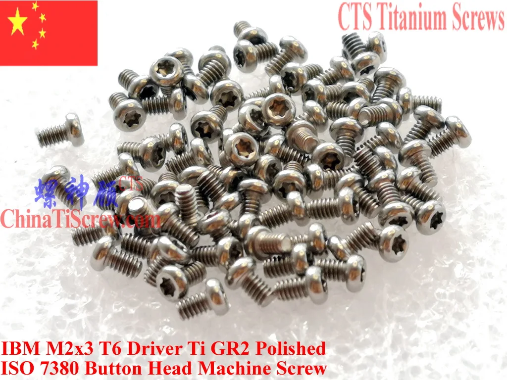 T6 driver M2 Titanium screw M2x2 M2x3 M2x4 M2x5 M2x6 M2x8 M2x10 ISO 7380 Button Head Ti GR2 Polished QCTI Screw