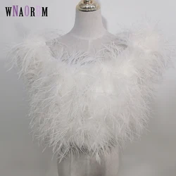 New style 100% natural ostrich hair +Sleeved bra underwear women's fur coat real ostrich fur coat fur mini T-shirt