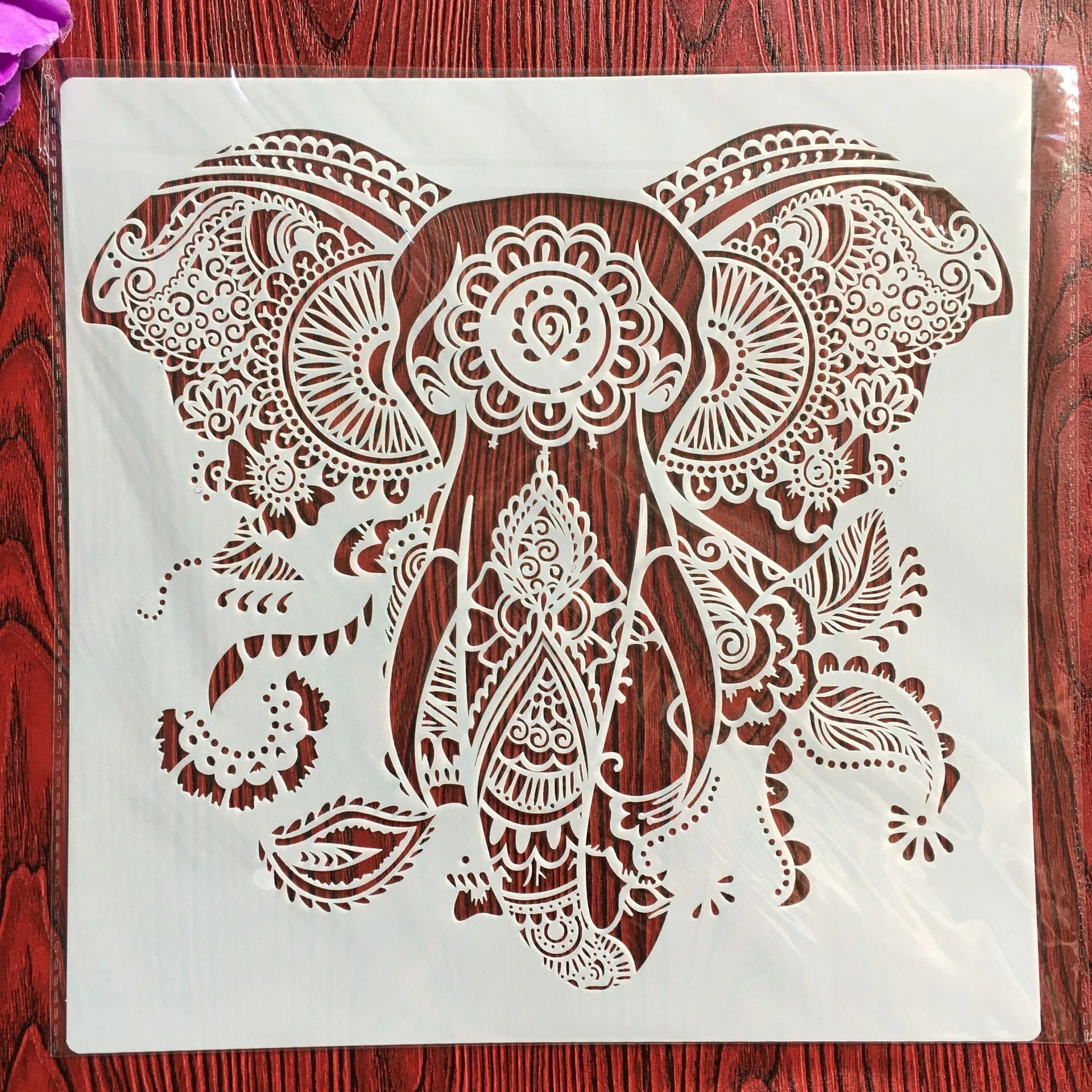 Molde de elefante de Animal artesanal para pintar plantillas, estampado álbum de fotos, tarjeta de papel en relieve en madera, tela, pared, tamaño