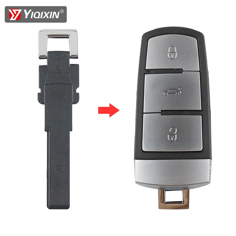 YIQIXIN New Styling Blank Insert Smart Card Remote Small Emergency Key Blade For VW CC For Volkswage Passat B6 B7 Magotan