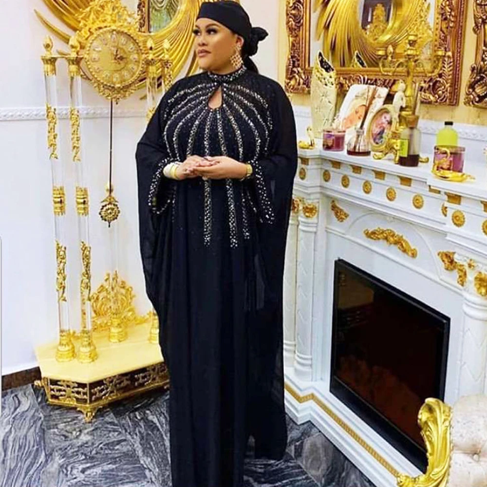 

Kaftan Dubai Muslim Fashion Dress African Dresses Diamonds Button Islam Clothing Moroccan Abayas For Women Vestidos de mujer