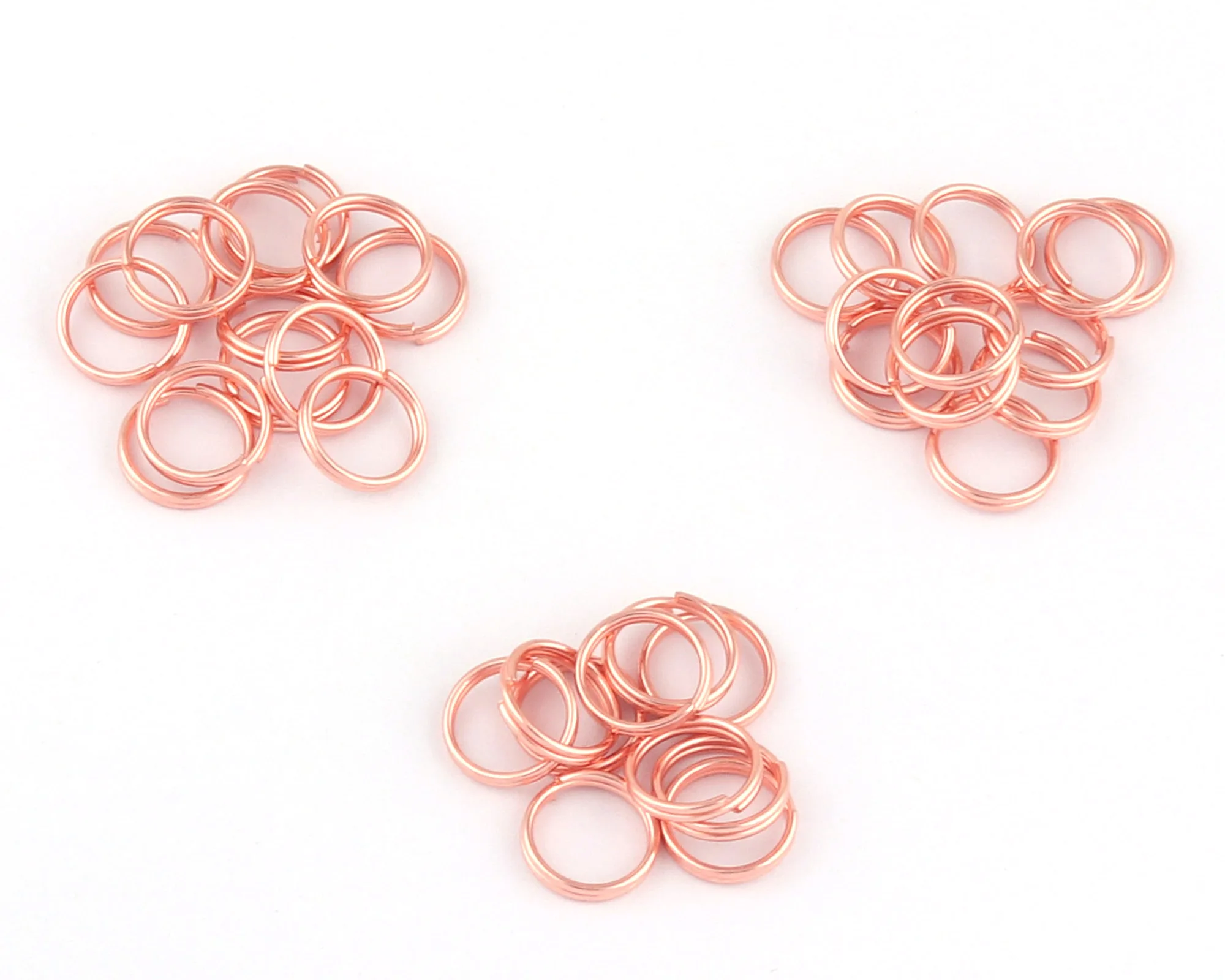 10mm Rose Gold Double Split Ring Purse Making Hardware Key Ring Hook Clip Jewelry Making Metal Clasp Connector Dog Collar