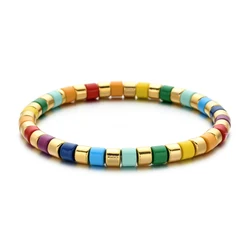 Boho Bohemian Handmade Charm Summer New Gold color Bracelet Tile Beads Friendship Bracelet Women Gifts Unisex Fashion Jewelry