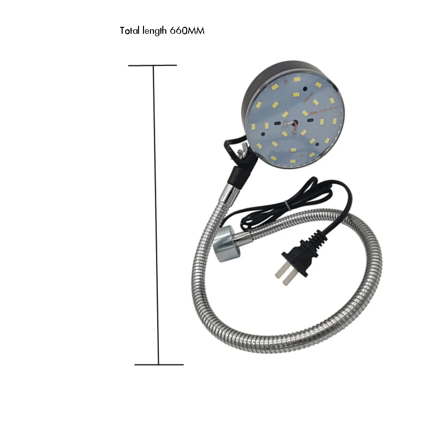 Base magnetica della lampada principale lunga 660mm, 24 LEDs, 220V, collo d'oca flessibile 10W, macchina per cucire, luce del lavoro per il banco da lavoro, tornio del metallo
