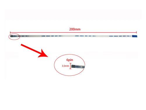 Imagen 2 del producto Cable de cinta flexible para interruptor de alimentación de 25cm y 6 pines para cable Asus ROG RGB