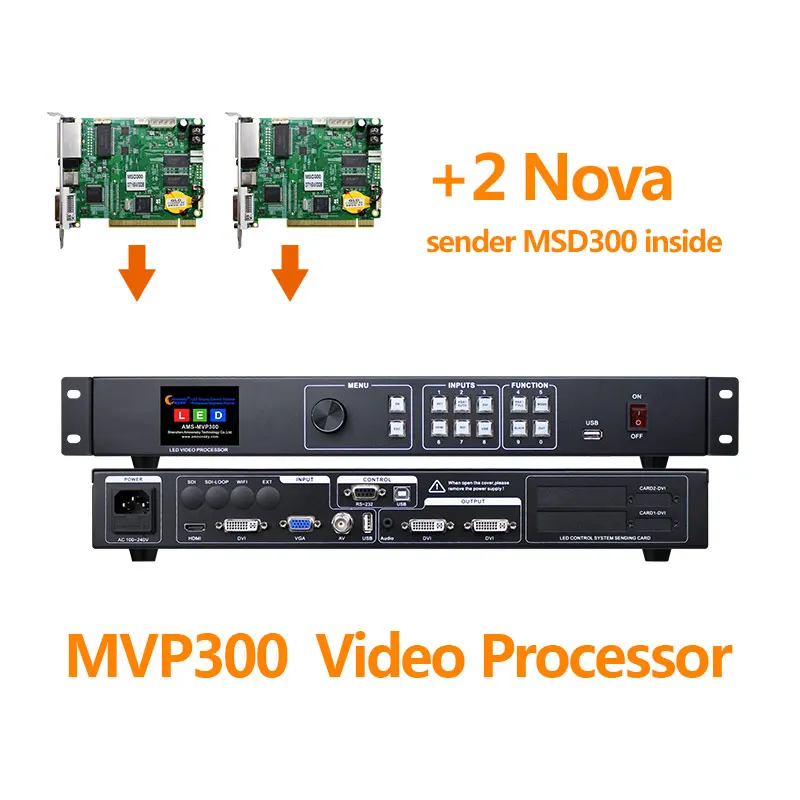 Indoor outdoor led panel video wall processor MVP300 with nova msd300 sending card like video controller kystar ks600