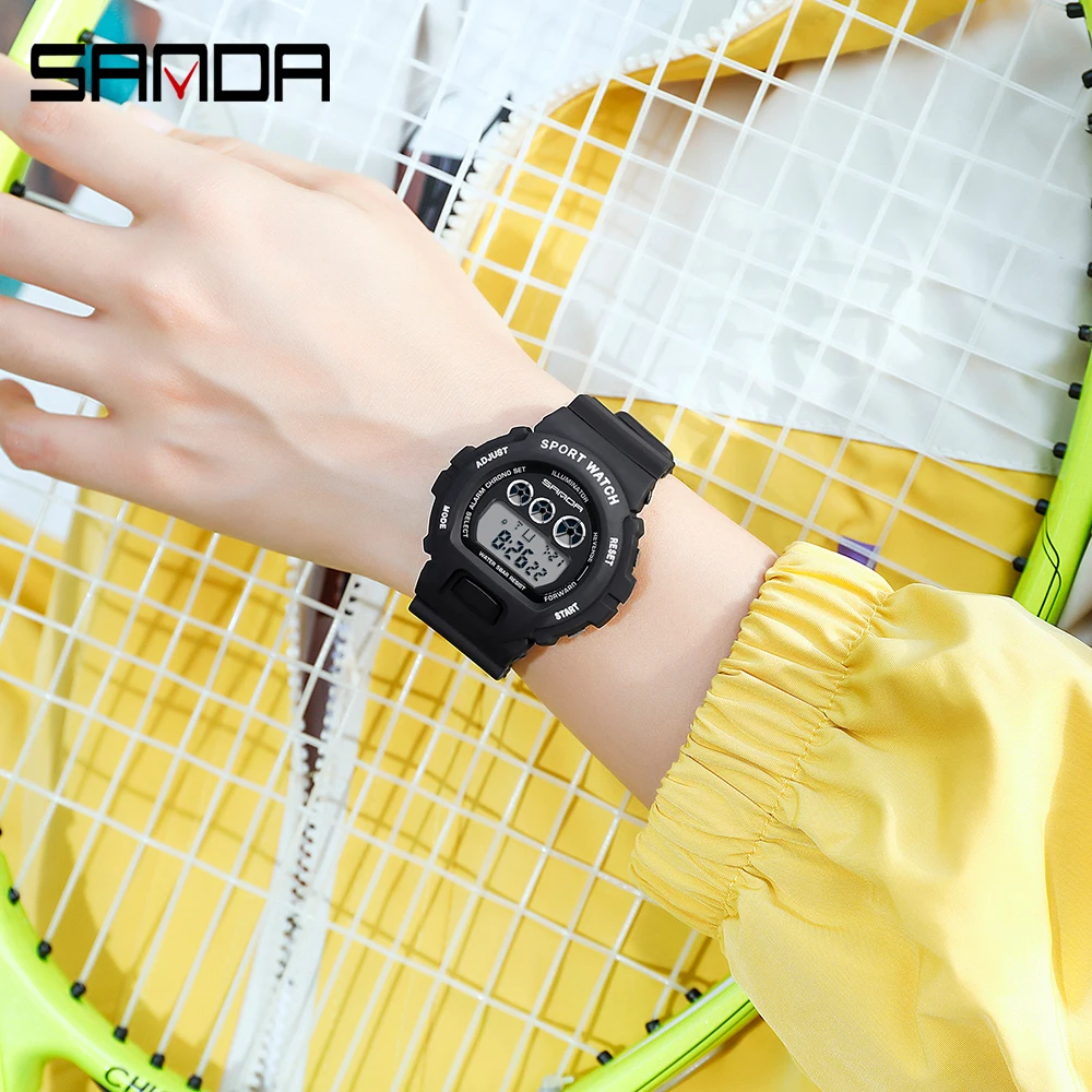 SANDA Fashion Simple Sport watch Men Military Watches Alarm Clock Ms Resistant Waterproof Digital Watch reloj hombre