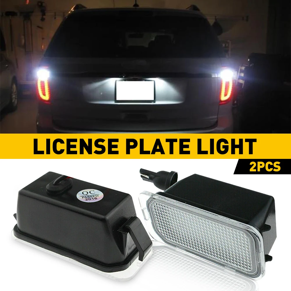 2x Car LED License Plate Light For 2015-2021 Ford Edge Ranger C-Max EcoSport Transit 150 250 350HD Connect Jaguar XJ XF 6000K