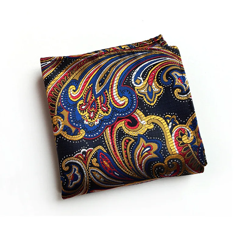 23 Style New Classic Paisley Cashew Floral Men Silk Satin Pocket Square Hanky Jacquard Woven Classic Wedding Party Handkerchief