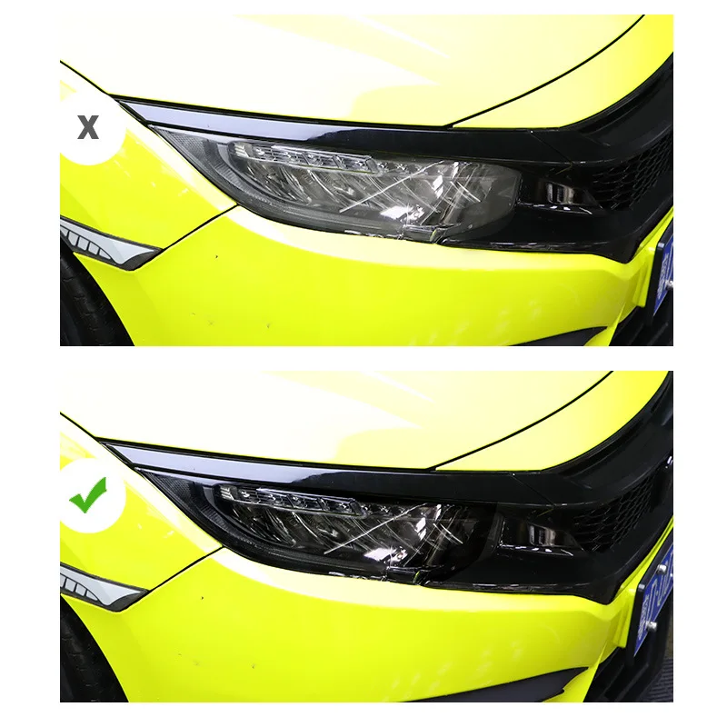 For Honda Civic 10th 2016 2017 2018 2019 2020 TPU Car Accessories Lamp Hoods Transparent Black Headlight Film Protective Sticker